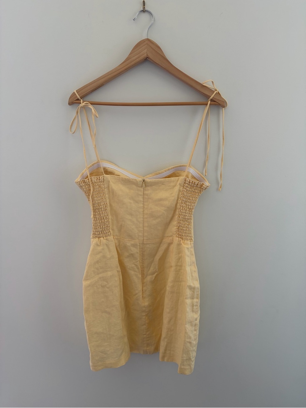 Amanda Uprichard x REVOLVE 90ies Y2K Linen Mini Dress in Pale Yellow, M - Picture 6 of 12